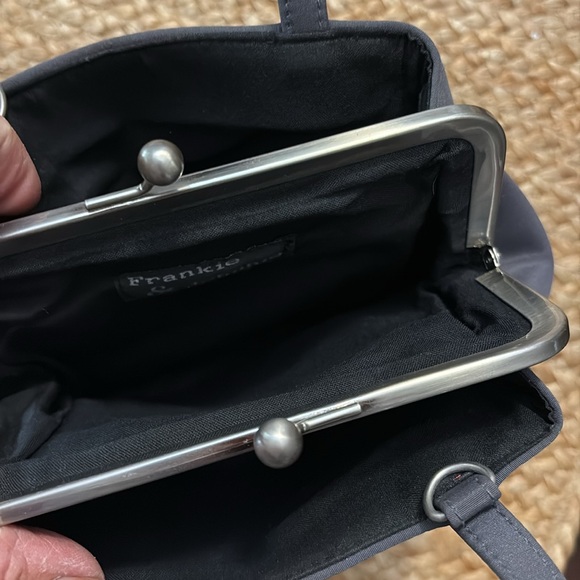 Frankie &Johnnie Dark Gray Womens Vintage Mini Satchel Bag features Kiss closure - Picture 13 of 13